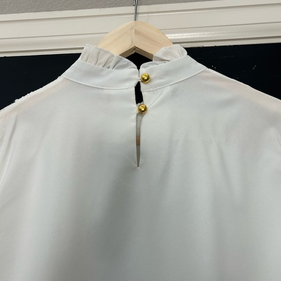 Women’s White Top Cottagecore Prairie Romantic Lacy Grandmacore Western Sz Small - Picture 9 of 12